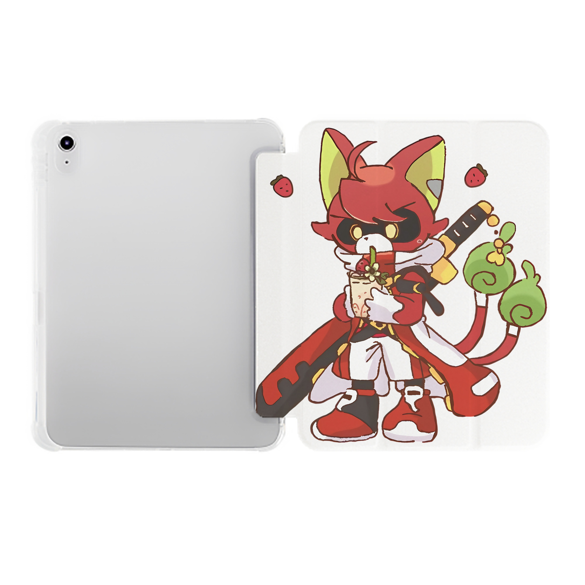 （画像用） 妖怪ウォッチ Yo-kai Watch IPad ケース ペン収納付き 三つ折りスタンド PUレザー×シリコン 対応機種9.5/10.5/10.9インチ